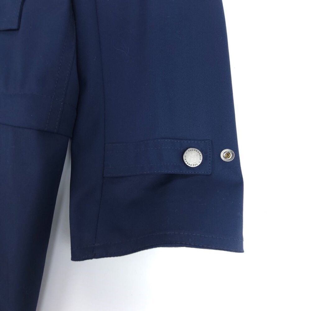 NEW Faconnable Wool Parka Trench Coat Hooded Jacket Quiet Luxury Large Navy Blue - Picture 8 of 14